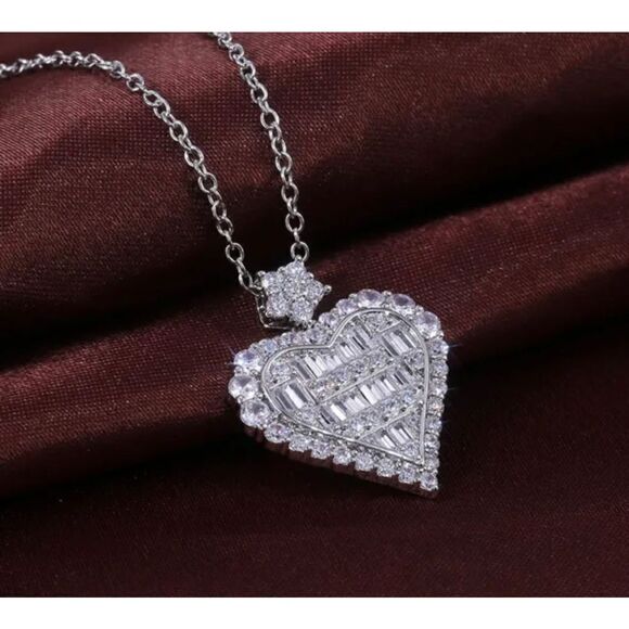 The Precious Heart Pendant in 925 silver and cubic zirconia - Picture 1 of 5